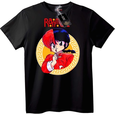 NOONEBRAND Тениска Ranma 1/2 Разделен Дизайн - 3XL, Black