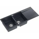 Quadron Вградена композитна мивка Quadron Evan 121 черна - неръждаема стомана 116x50 см (HQE11650U8_BS_P2O) Мивка за вграждане