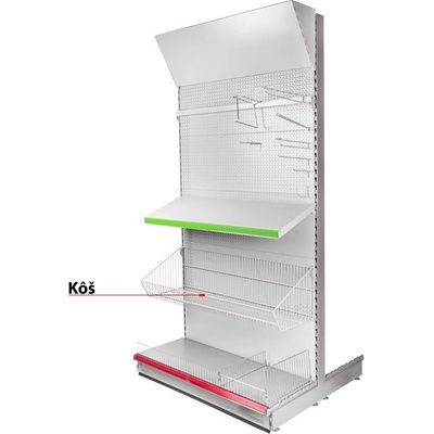 Kôš Racks H14 665x400x200 mm, drôtený, závesný, na regál *S*