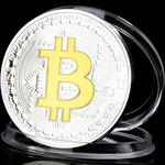 HARAHU Монета Bitcoin - Сребриста / Златна KP3114