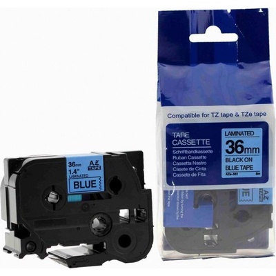 Compatible Съвместима лента с Brother TZ-561 / TZe-561, 36mm x 8m, черен печат / син фон (TZe561)