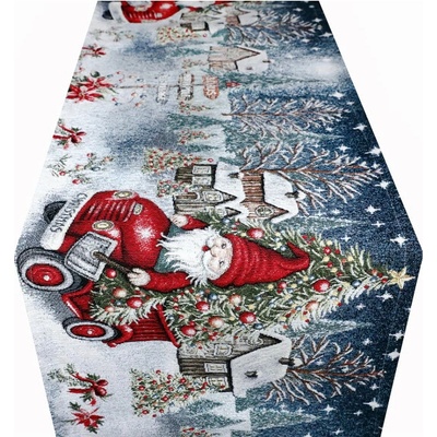Mondo Vianočný gobelínový behúň Auto so stromčekom Chenille IT043 40x180 cm