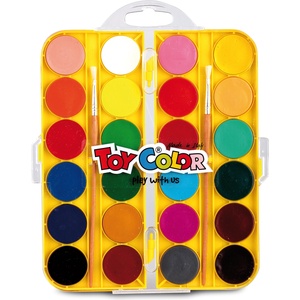 Toy Color Водни бои Toy Color 24 цвята с четка