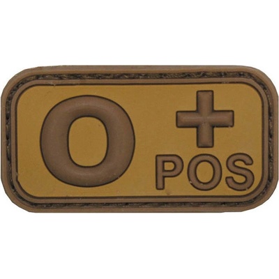 MFH nášivka krvná skupina 3D 0 positive khaki 5x2,5cm