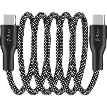 Ttec Кабел ttec - AlumiCable Stick, Type-C/Type-C, 60W, сив (8694470828244)