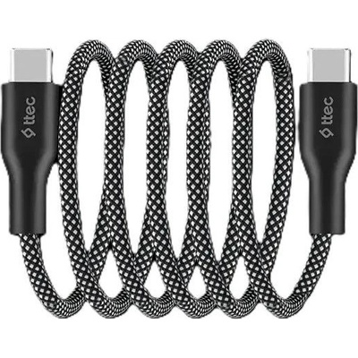 Ttec Кабел ttec - AlumiCable Stick, Type-C/Type-C, 60W, сив (8694470828244)