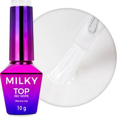 MOLLY Top Milky no wipe MollyNails Milky White 10 g (Mliečny top bez výpotku pre efekt babyboomer)