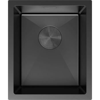 Mexen Trixo стоманена мивка с 1 камера 370 x 440 mm, черен - 6412371000-70 (6412371000-70)