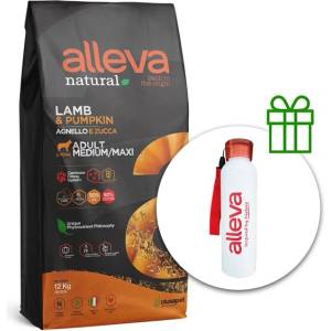 Alleva NATURAL кучешка агне и тиква възрастен среден/макси 12 кг + термобутилка безплатно