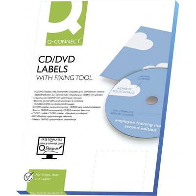 Q-Connect Etikety na CD/DVD Q-C, 117 mm, 2 x 25ks, bílé – Zboží Dáma