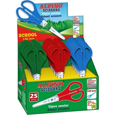 Alpino Stojan so školskými nožnicami 25ks / 130mm