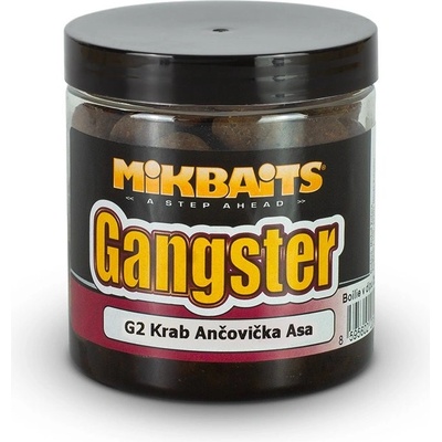Mikbaits Gangster G2 Krab Ančovička Asa Boilies v dipe 250ml 16mm