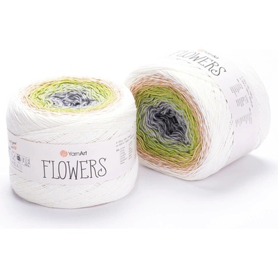 Yarn Art příze Flowers 274 šedá, zelená, béžová, krémová