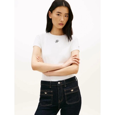 Tommy Hilfiger dámská třičko WW0WW48710YBL bílé