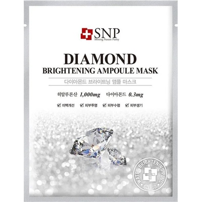 SNP Diamond Brightening Ampoule mask, изсветляваща шийт-маска за лице