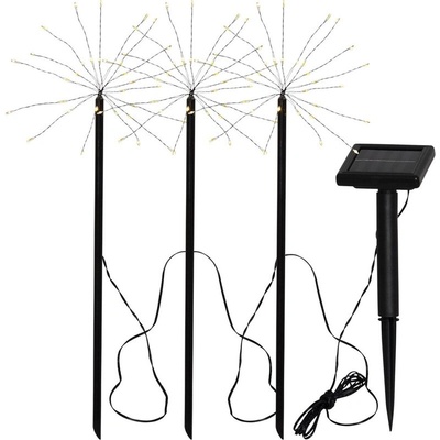 LED-solárne tyče"Ohňostroj", teplá biela, 3 paličky , 100x40 cm , Star trading, fan-480-58, 100x14xV.40 cm, čierna
