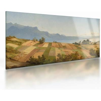 Sklenený obraz - Alexandre Calame, Swiss Landscape, reprodukcia, jednodielne 100x50 cm na skle
