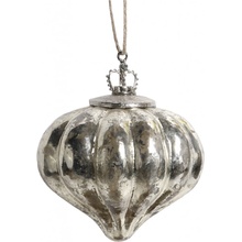 Chic Antique Vánoční ozdoba Onion Decor Top stříbrná barva sklo