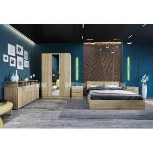 ИРИМ Спален комплект Сити 7073 160/200 см сонома тъмна