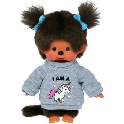 Monchhichi Mončiči Mončiči dievča v svetri s jednorožcom 20 cm