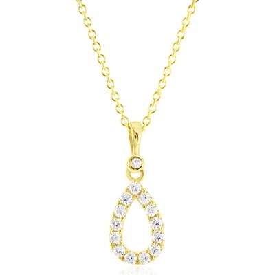 Gemmax Zlatý řetízek s přívěskem kapka GLSYB-10891-36261