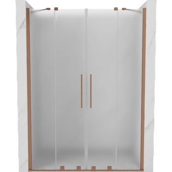 Mexen Velar Duo плъзгаща се душ врата 160 см, матирана, четкована мед - 871-160-000-32-65 (871-160-000-32-65)