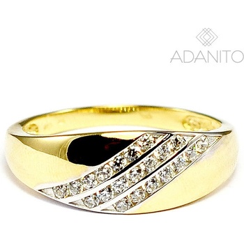 Adanito BRR0952G Zlatý prsteň so zirkónmi
