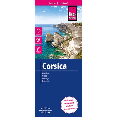 mapa Corsica Korsika 1:135 t. voděodolná