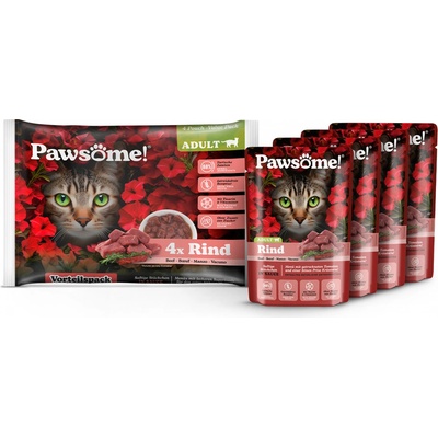 Pawsome! Adult s hovädzím mäsom 4 x 85 g