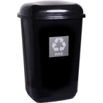 MOCCA Кош за боклук Plafor Quatro MOCCA 45L, черен/сребърен, с пружинен капак PL659-04 (PL659-04)