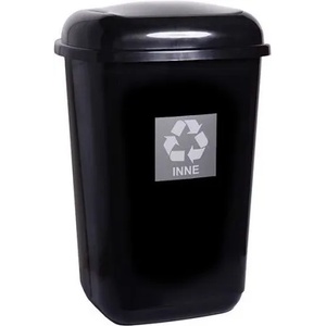 MOCCA Кош за боклук Plafor Quatro MOCCA 45L, черен/сребърен, с пружинен капак PL659-04 (PL659-04)