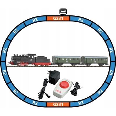 Piko 57112 Startovací sada Osobní vlak s parní lokomotivou BR 98 s tendrem DB III