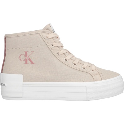 Calvin Klein dámske členkové tenisky BOLD VULC FLATF MID béžová biela čierna ružová