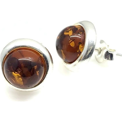 Jan Kos Jewellery stříbrné náušnice s jantarem 12125430