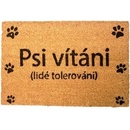 Rohožky Home Elements Rohožka s textem Psi vítáni hnědý 40 x 60 cm
