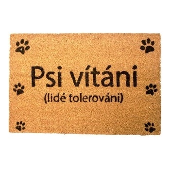 Home Elements Rohožka s textem Psi vítáni hnědý 40 x 60 cm