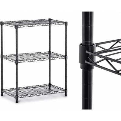 Royal Catering Kovový regál - 60 x 35 x 77 cm - 120 kg - čierna RCMR-760P19