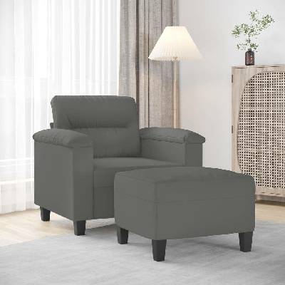 vidaXL 11461.3201227 s podnožkou tmavě šedé 60 cm tkanina z mikrovlákna
