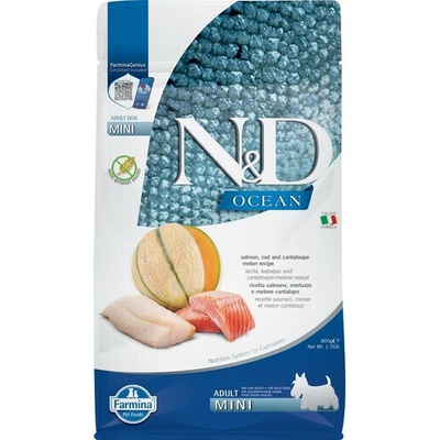 N&D Ocean Adult Mini losos treska a melón 0,8 kg