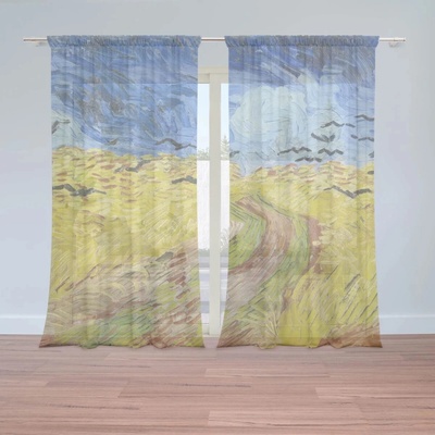 Sablio Záclony Pšeničné pole s vranami - Vincent van Gogh: 2ks 150x250cm