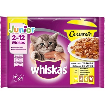 Whiskas Junior Casserole výber z hydinového v želé 4 x 85 g