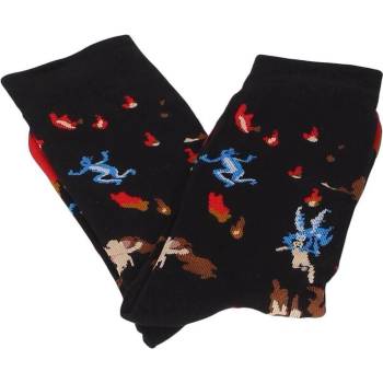 Мъжки чорапи в черно и червено с принт