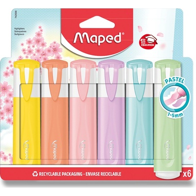 Maped 42558 Fluo Peps Pastel 6 ks