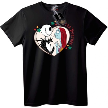 NOONEBRAND Тениска Jack & Sally със сърце - 5XL, White