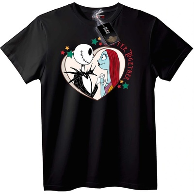 NOONEBRAND Тениска Jack & Sally със сърце - 5XL, White
