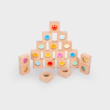 TickiT Dřevěné kaleidoskopické kostky - 20 ks