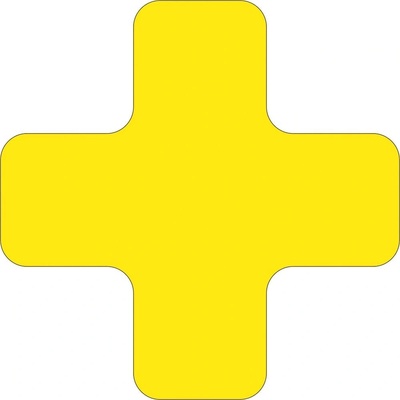 Samolepicí značení umístění palet WT-5110, tvar ''X'' – PVC, žlutá, 150×150×50 mm, balení 25 ks