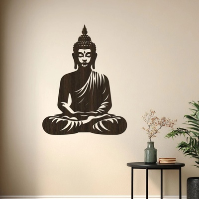 dřevo života Dřevěný obraz Buddha – Energie klidu Rozměry (cm): 73x95, Zvolte barvu dekoru: Wenge