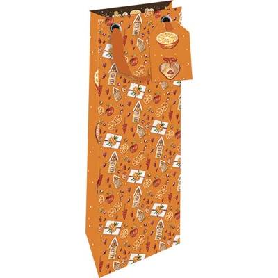 neuvedené Darčeková taška vianočná 13 x 32,5 cm oranžová
