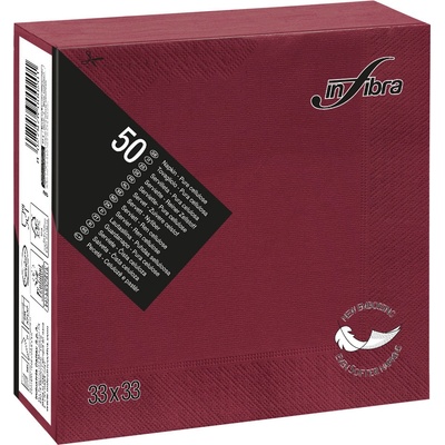 Celtex papírové ubrousky INFIBRA New Soft-touch 2V bordó 50ks 33x33cm